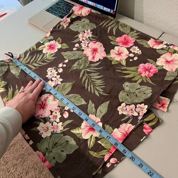 Jones Vintage 90s Brown Tropical Floral Print Cotton Summer Mini Skirt Size 14 - Picture 8 of 10